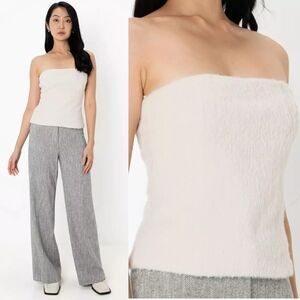 Zara Cozy Bustier Bandeau‎ Cropped Off White Womens Size M